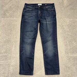 FRAME Jeans Mens 31 L'Homme Slim Dark Blue Excellent Stretch Whiskered Denim
